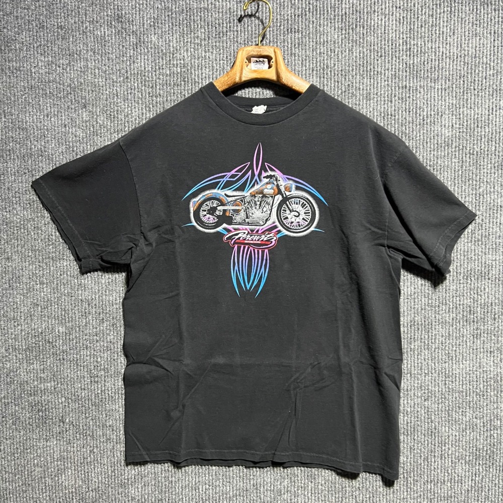 Perewitz Motorcycles Graphic T-Shirt Mens XL Black Allstate Chopper Biker Tee